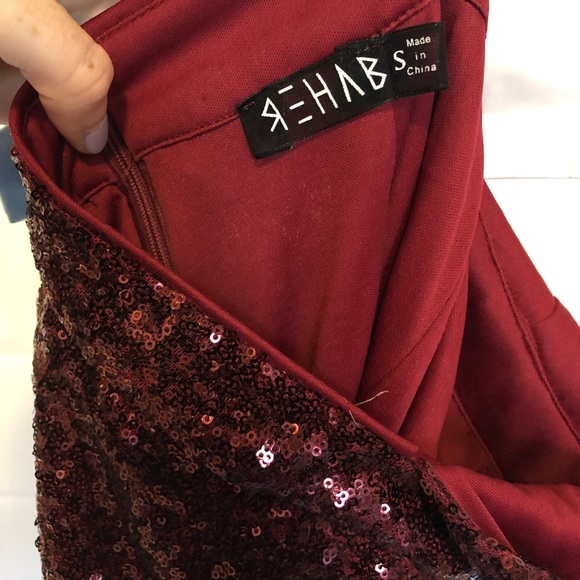 Backless red sequined party dress, size Small. - Picture 5 of 5